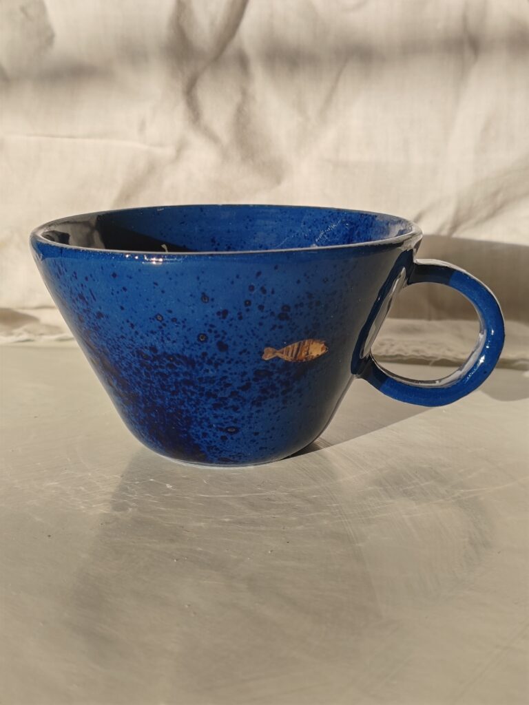 tasse porcelaine bleu cobalt
